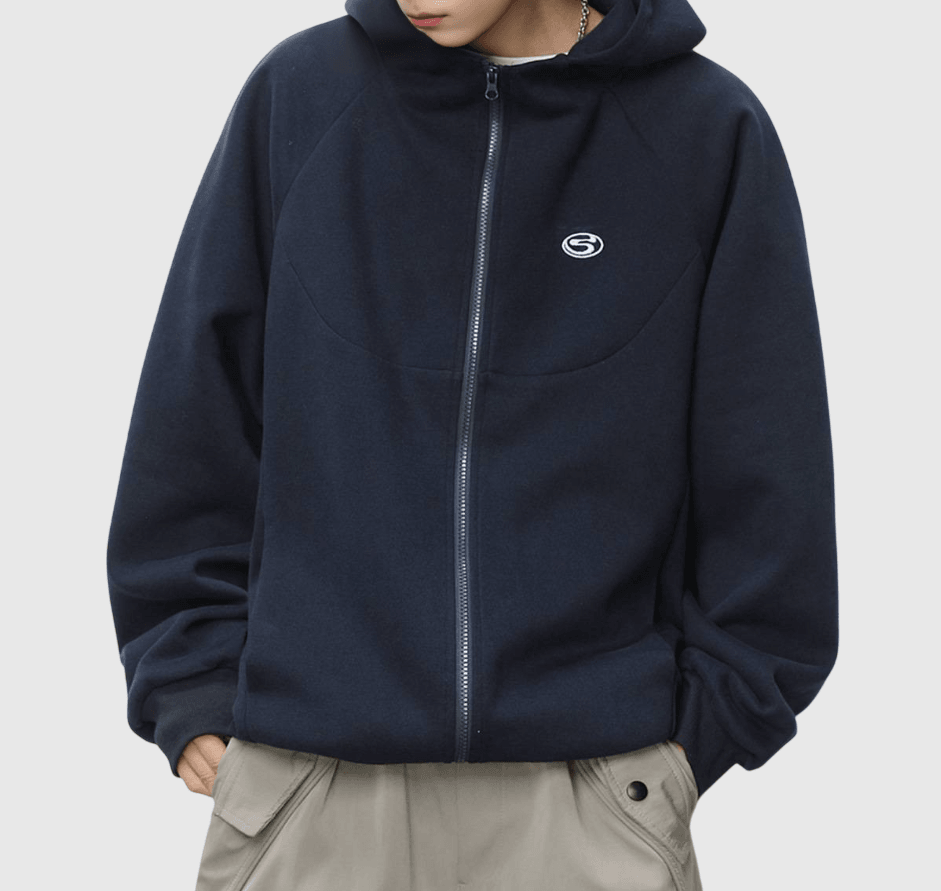 日系中身結構分割 BOXY 短版連帽衛衣外套 [SBO-1455]