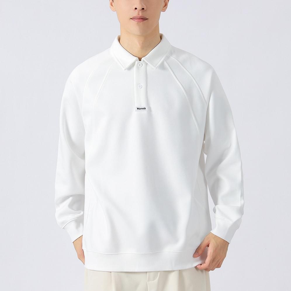 日系細文字刺繡 重磅長袖 POLO 衛衣 [CBH-1001]