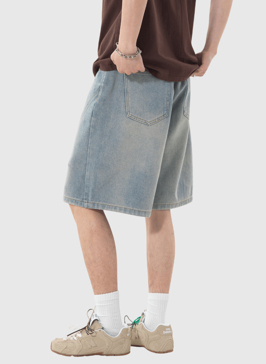 日系立體弧型分割縫線設計 牛仔短褲 [SBST-1157]