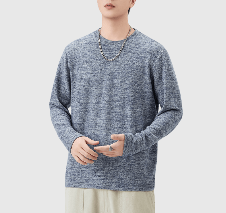 日系混色編織工藝 磨毛長袖 T-Shirt [SBT-1452] 