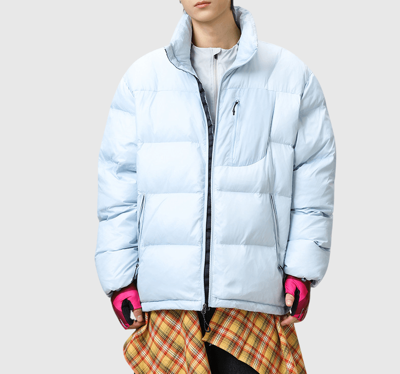 日系拉鍵前袋色系撞色拼接 夾棉長袖外套 [SBO-1490]