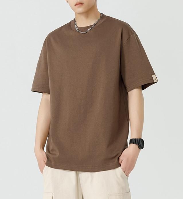 復古手袖標籤縫紉 短袖 T-Shirt [SBT-1421]