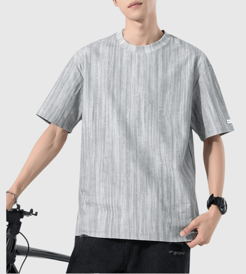 日系垂直瀑布紮染紋理編織 短袖 T-Shirt [SBT-1546]