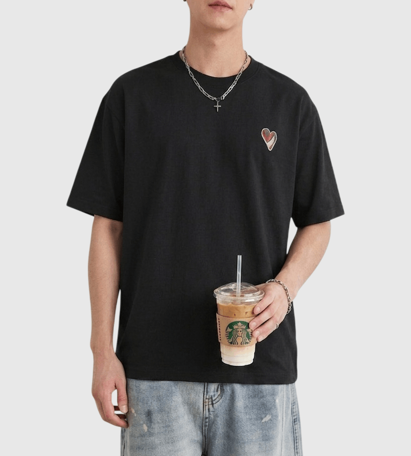 復古民族工藝細心形刺繡編織 短袖 T-Shirt [SBT-1586]