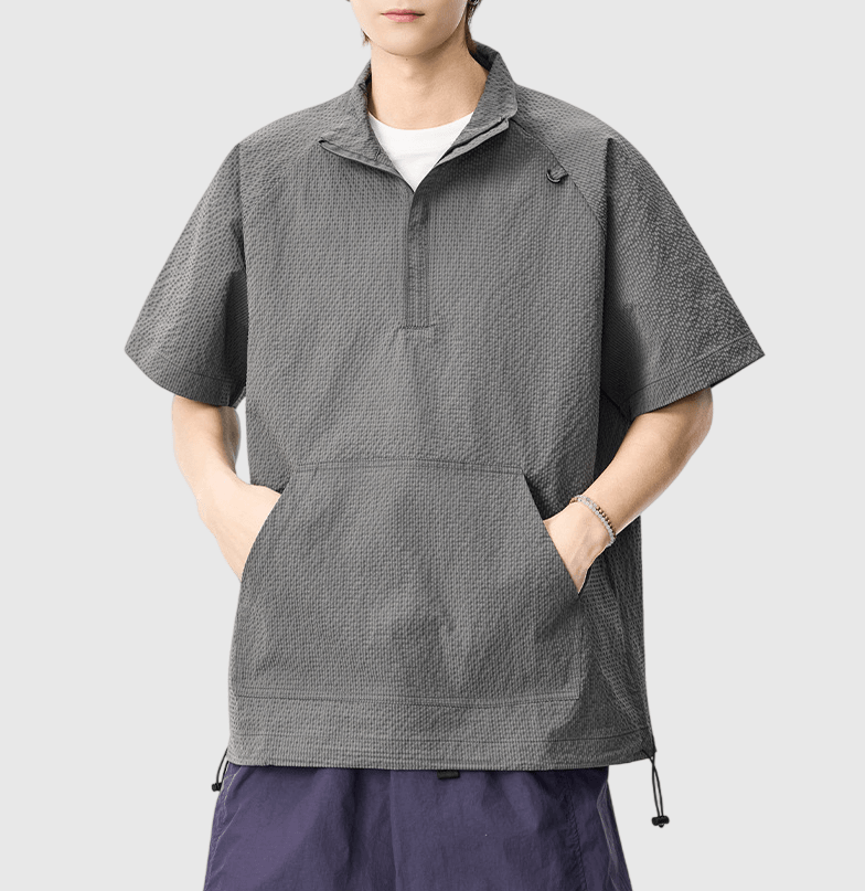 山系戶外半拉鍊設計 機能透氣短袖 T-Shirt [SBT-1545]