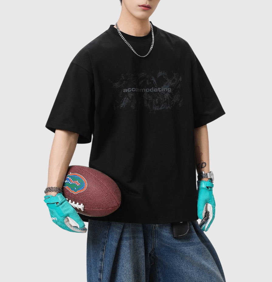 塗鴉文字圖案印燙設計 純棉短袖 T-Shirt [SBT-1515]