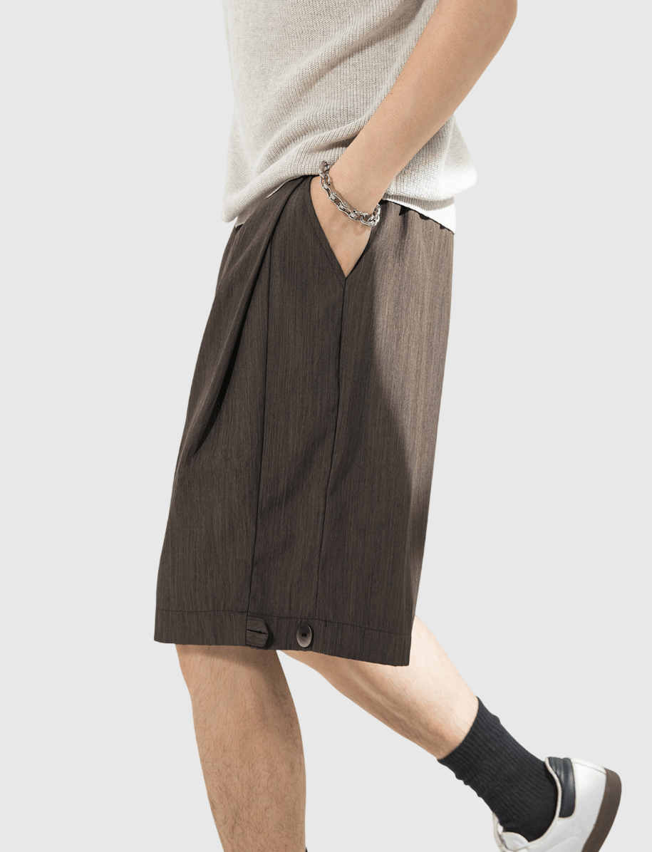 日系立體層次分割折疊 透氣垂感短褲 [SBST-1155]