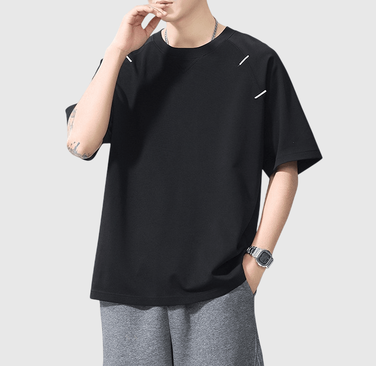 側車縫工藝設計 透氣短袖 T-Shirt [SBT-1576]