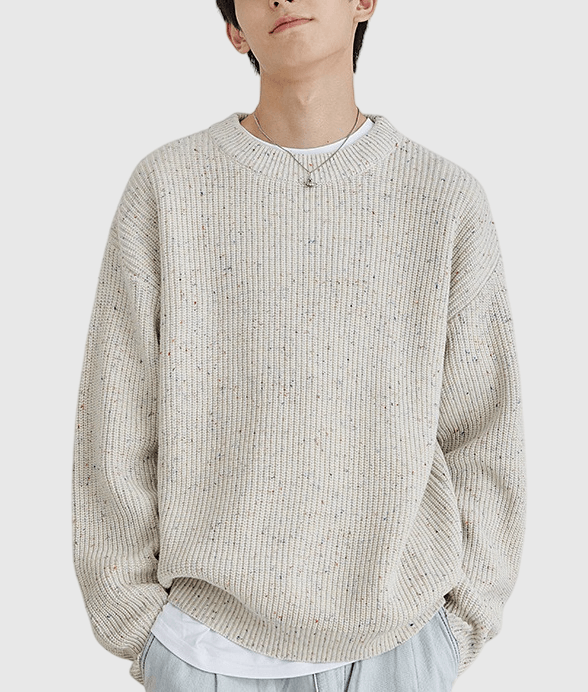 日系彩點紗 圓領針織毛衣 [SBK-1055]