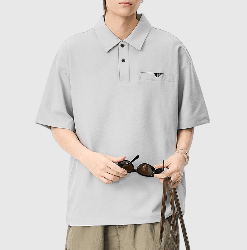 日系紋理撞色縫紉設計 透氣短袖 POLO T-Shirt [SBT-1582]