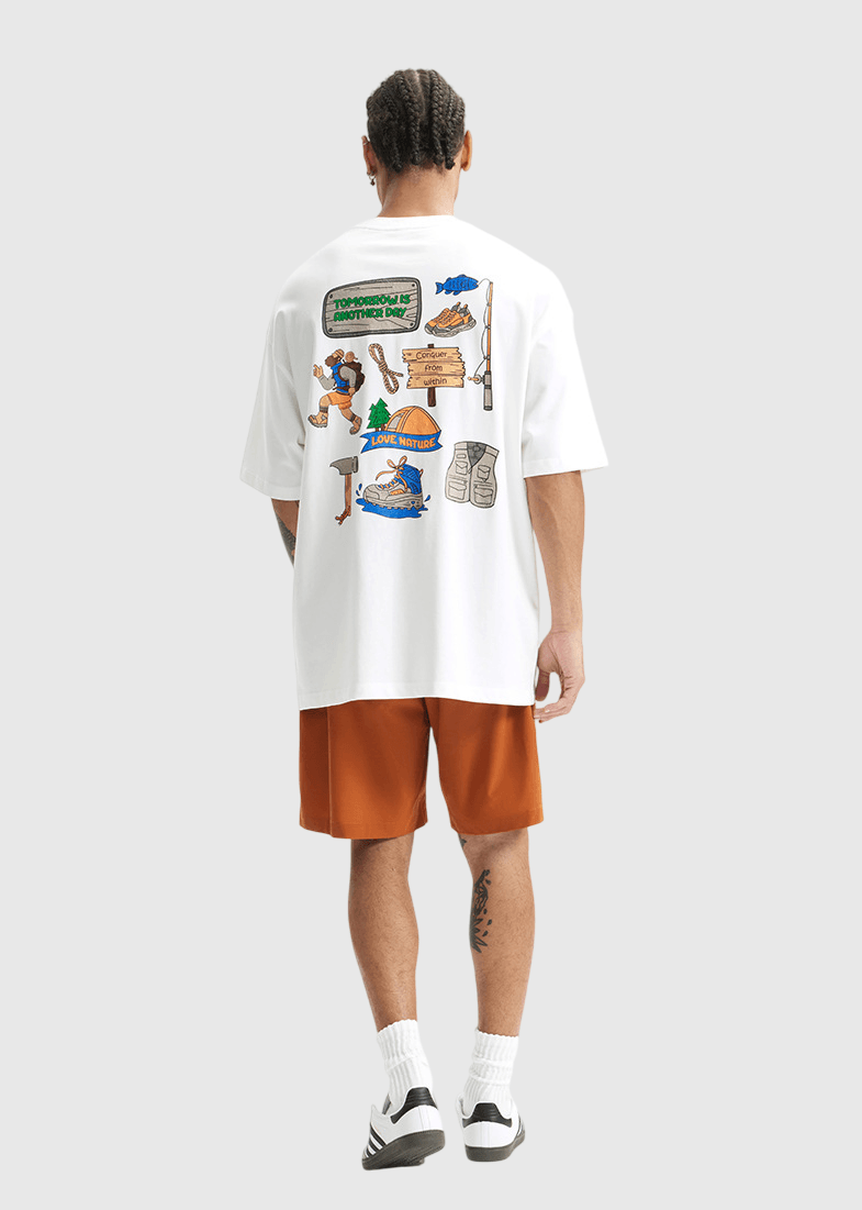 戶外釣魚裝備圖案文字印燙 短袖 T-Shirt [CBT-1273]
