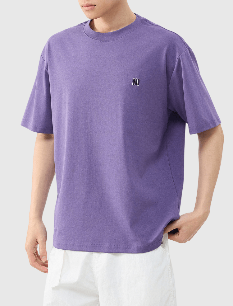 簡約垂直符號刺繡設計 短袖 T-Shirt [CBT-1306]