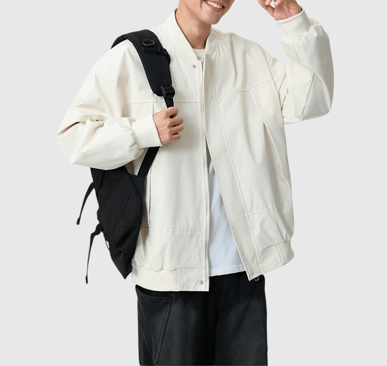 日系基礎雙側斜暗袋設計 棒球外套 [SBO-1485]