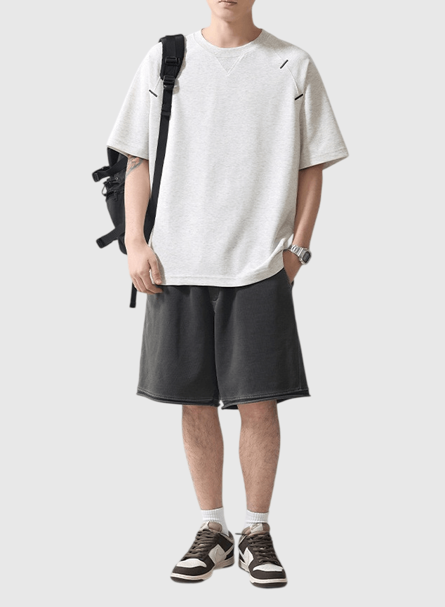側車縫工藝設計 透氣短袖 T-Shirt [SBT-1576]