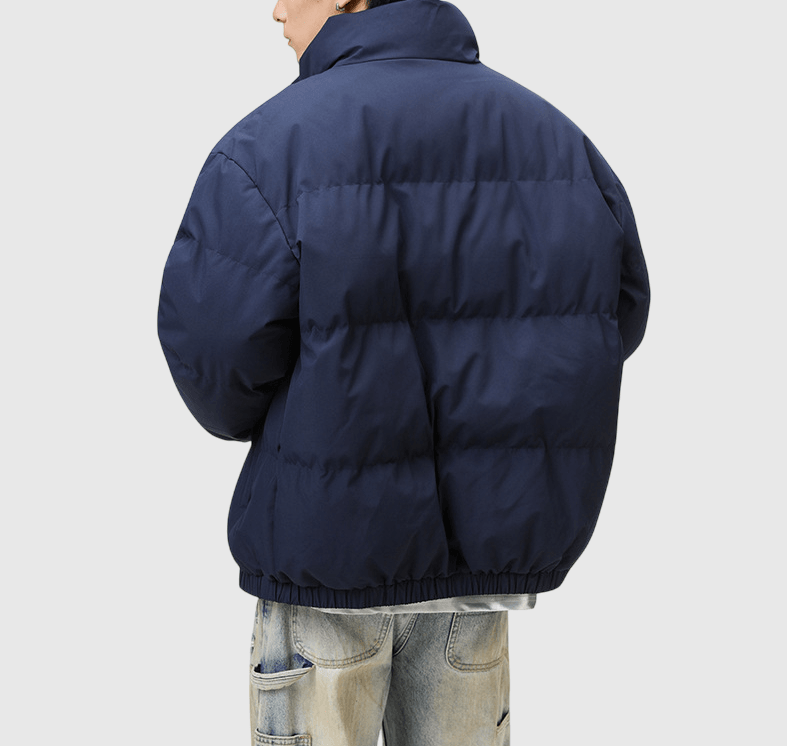 日系基礎內層撞色條紋設計 夾棉長袖外套 [SBO-1489]