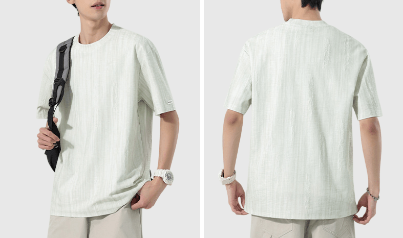 日系垂直瀑布紮染紋理編織 短袖 T-Shirt [SBT-1546]