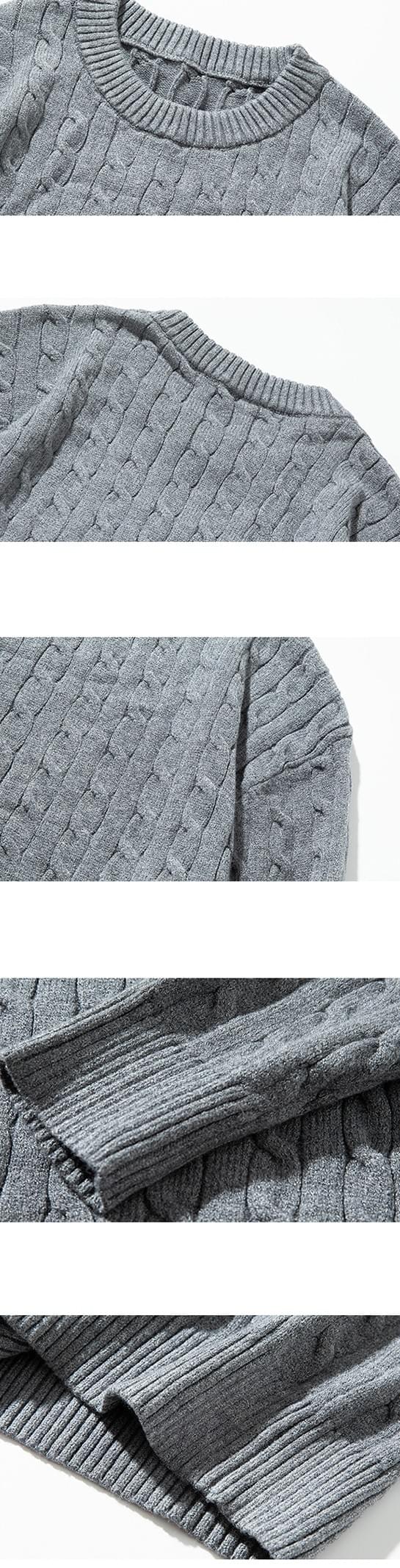 立體扭花紋理織布設計 圓領針織冷衫 [CBK-1039]