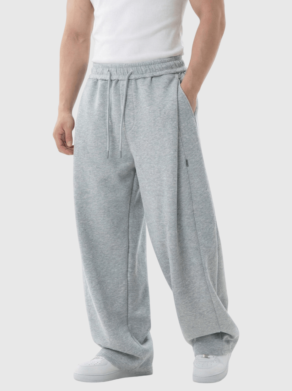 日系立體層次分割折疊 闊腳棉衛長褲 [SBP-1198]