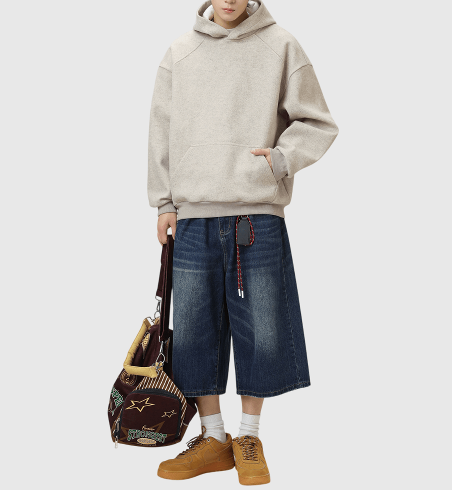 日系基礎純色 毛絨連帽長袖衛衣 [SBH-1321]