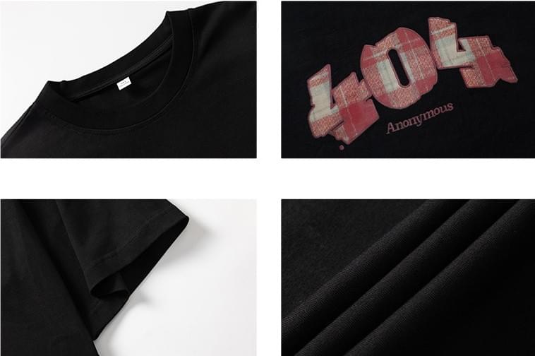 404 NOT FOUND 圖案印燙設計 純棉短袖 T-Shirt [SBT-1525]