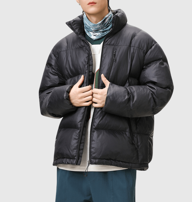 日系拉鍵前袋色系撞色拼接 夾棉長袖外套 [SBO-1490]