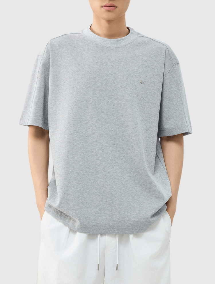 仿牛仔布紗織設計 短袖 T-Shirt [CBT-1572]