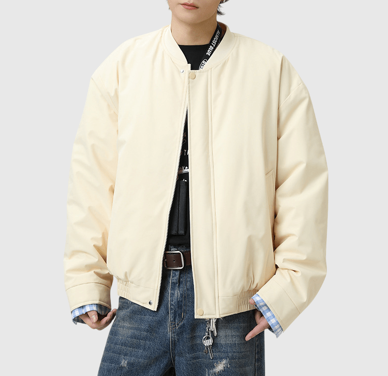 領口可拆卸假兩件式恤衫拼接 棒球外套 [SBO-1491]