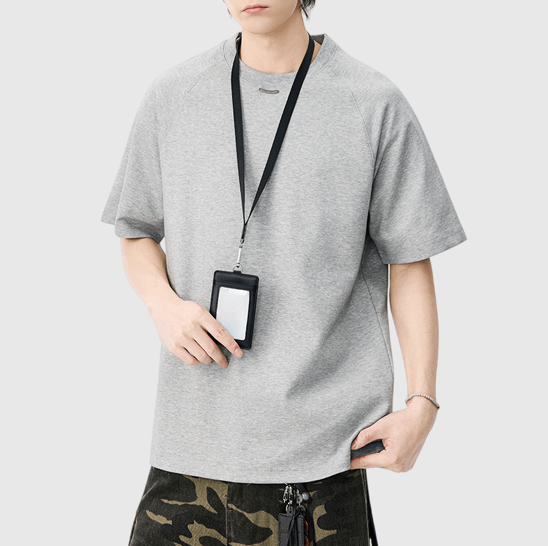 領口細鐵片縫紉設計  短袖 T-Shirt [SBT-1583]