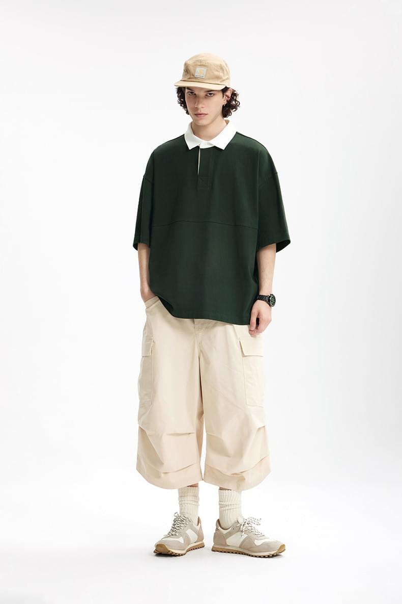基礎領口撞色設計 純棉短袖 POLO T-Shirt [CBT-1274]
