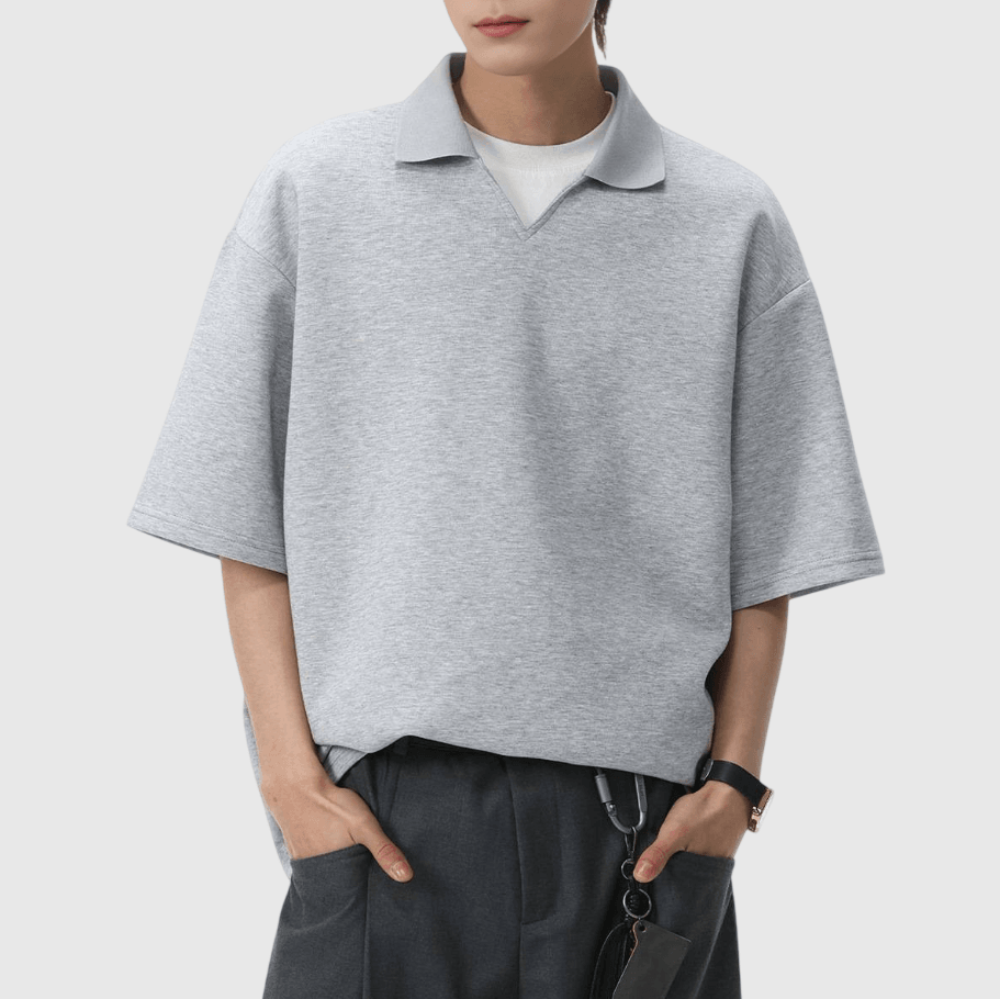 日系基礎針織領口設計  短袖 T-Shirt [SBT-1486]