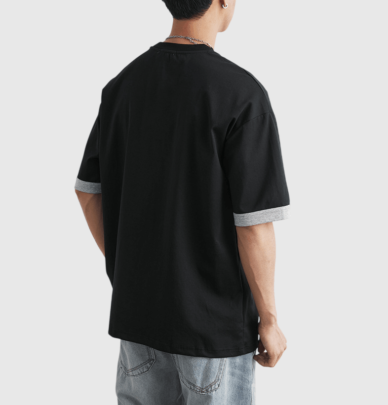 日系色系撞色前袋反向設計 短袖 T-Shirt [SBT-1560]