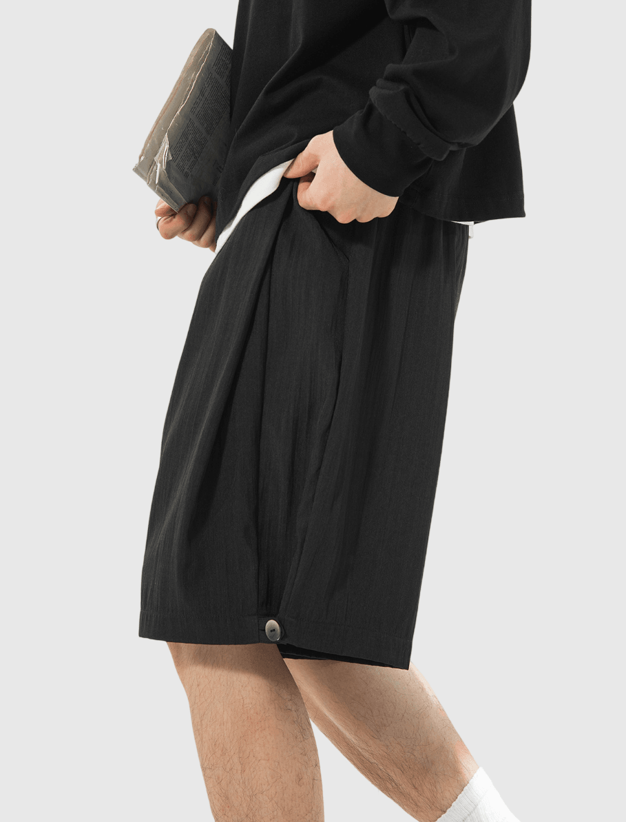 日系立體層次分割折疊 透氣垂感短褲 [SBST-1155]