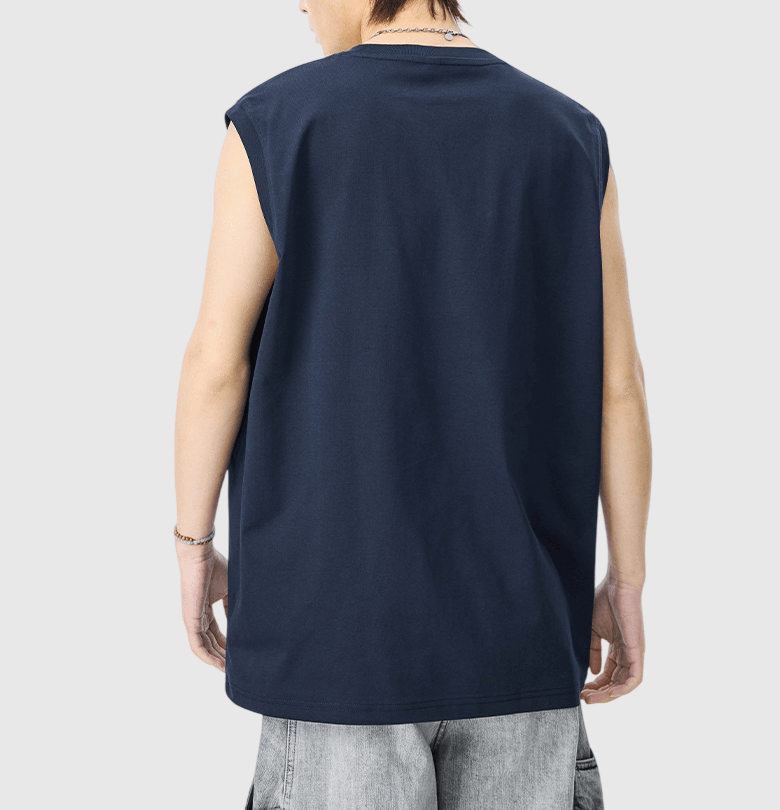 日系文青色系細文字圖案印燙 無袖背心 T-Shirt [SBT-1533]