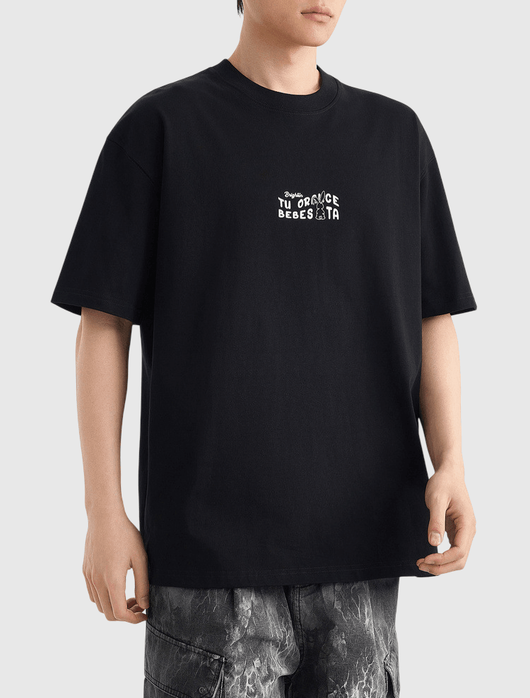 撞色文字圖案印燙設計 純棉短袖 T-Shirt [CBT-1289]