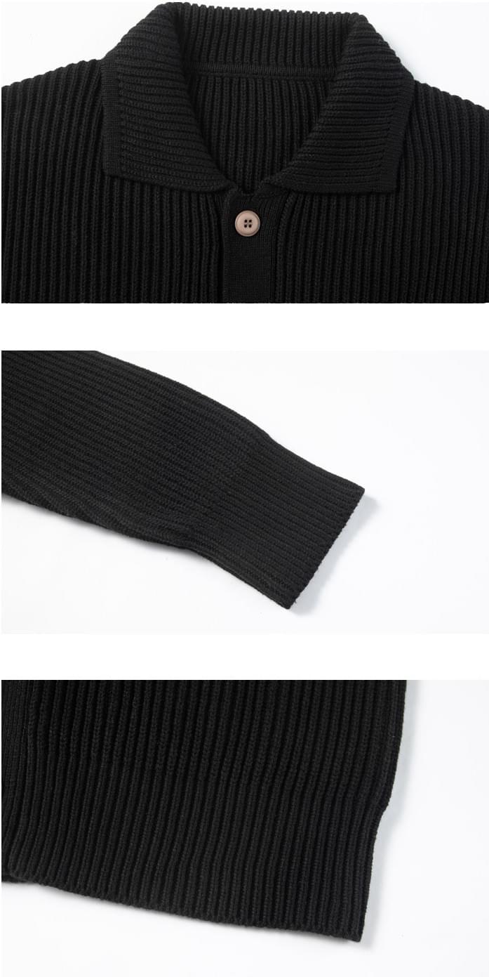 日系基礎垂直紋理 重磅針織長袖外套 [SBO-1501]