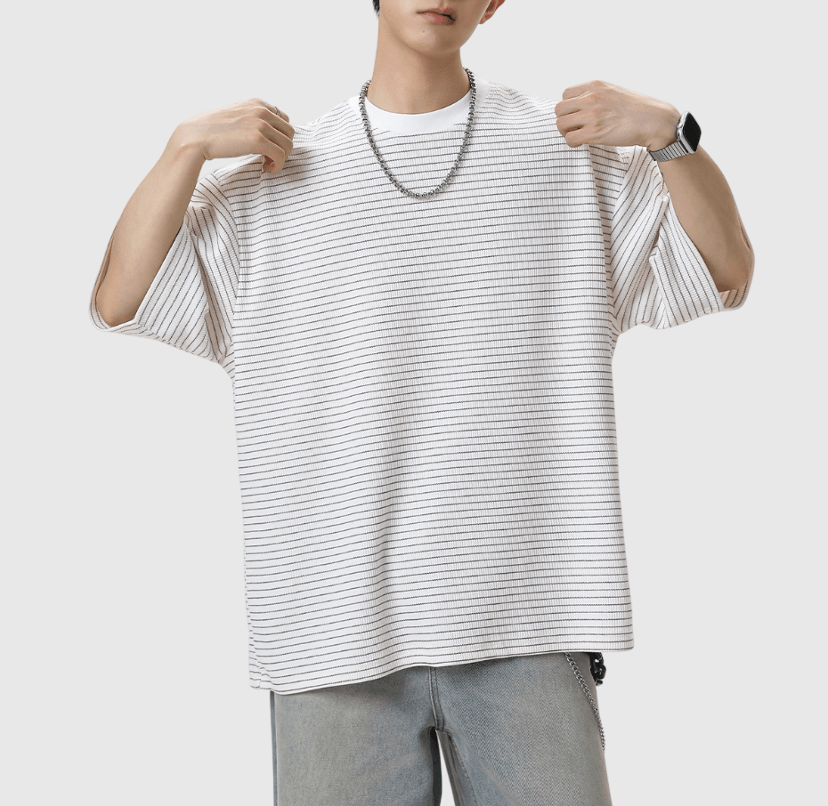 日系基礎橫間條紋 透氣短袖 T-Shirt [SBT-1521]