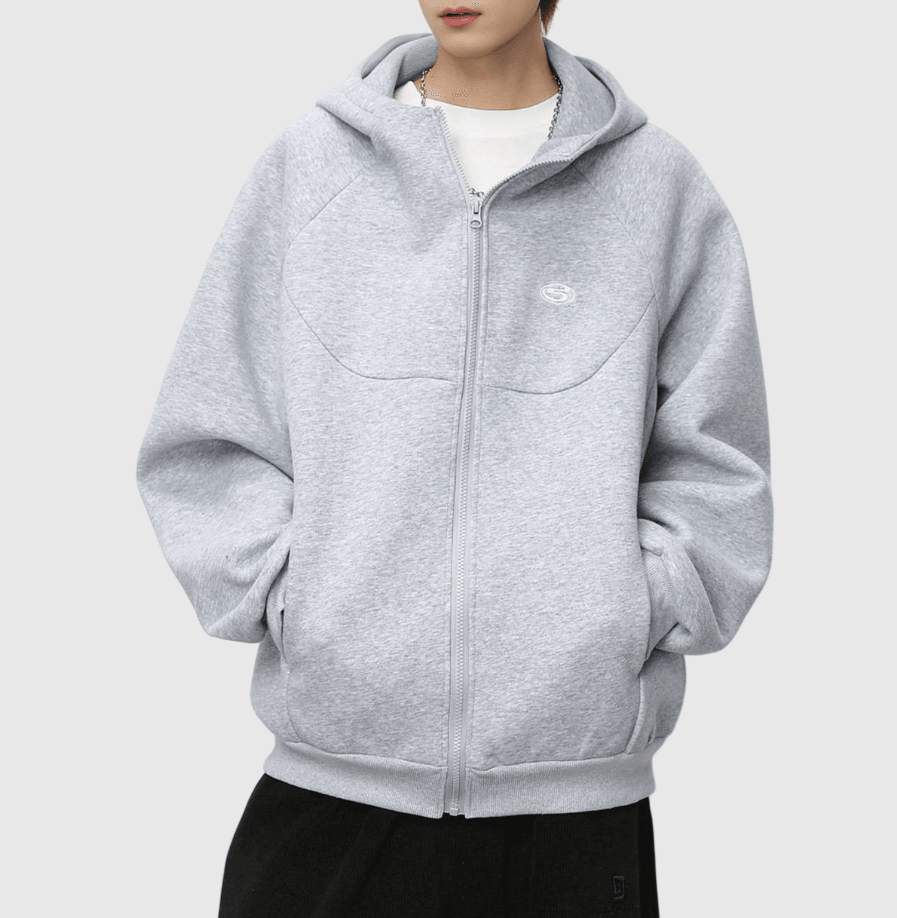 日系中身結構分割 BOXY 短版連帽衛衣外套 [SBO-1455]