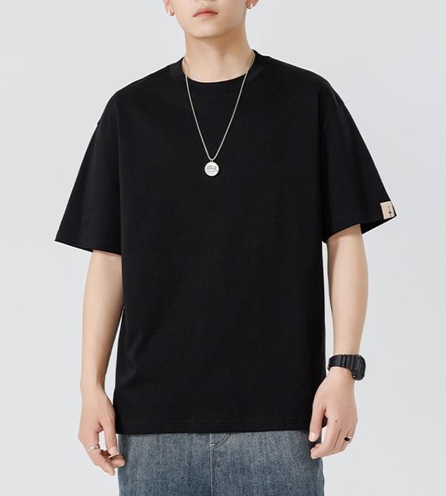 復古手袖標籤縫紉 短袖 T-Shirt [SBT-1421]