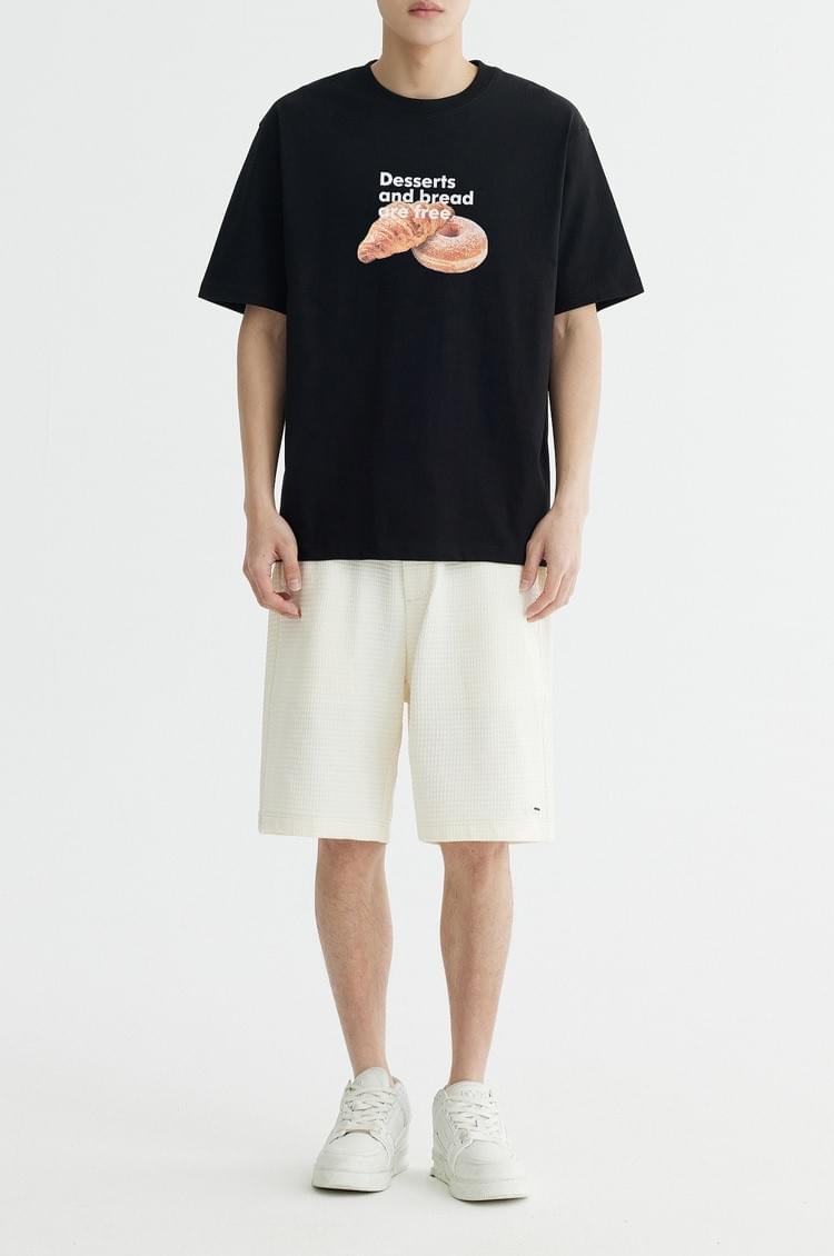 麵包圖案文字印燙設計 短袖 T-Shirt [CBT-1581]