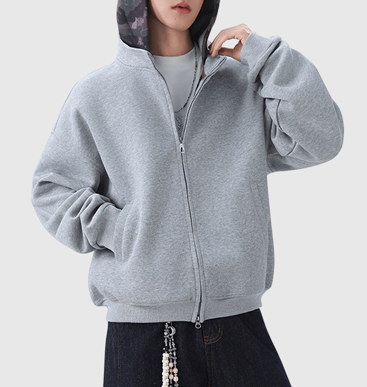 迷彩撞色連帽縫接 衛衣外套 [CBJ-1066]