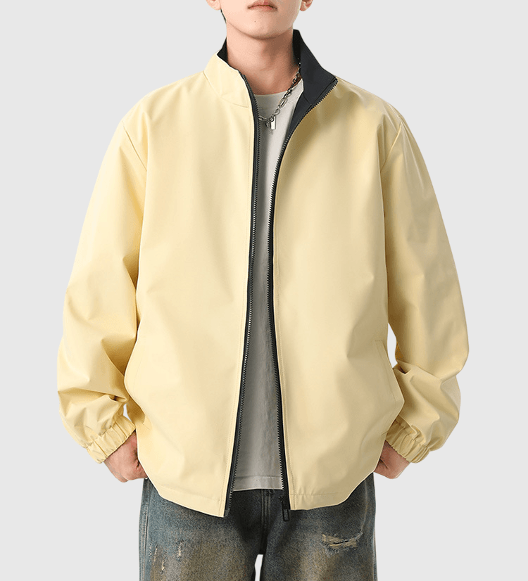 內層撞色設計 長袖風褸外套 [CBJ-1071]