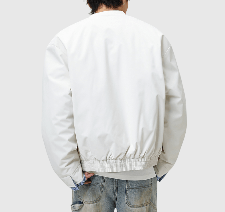 領口可拆卸假兩件式恤衫拼接 棒球外套 [SBO-1491]