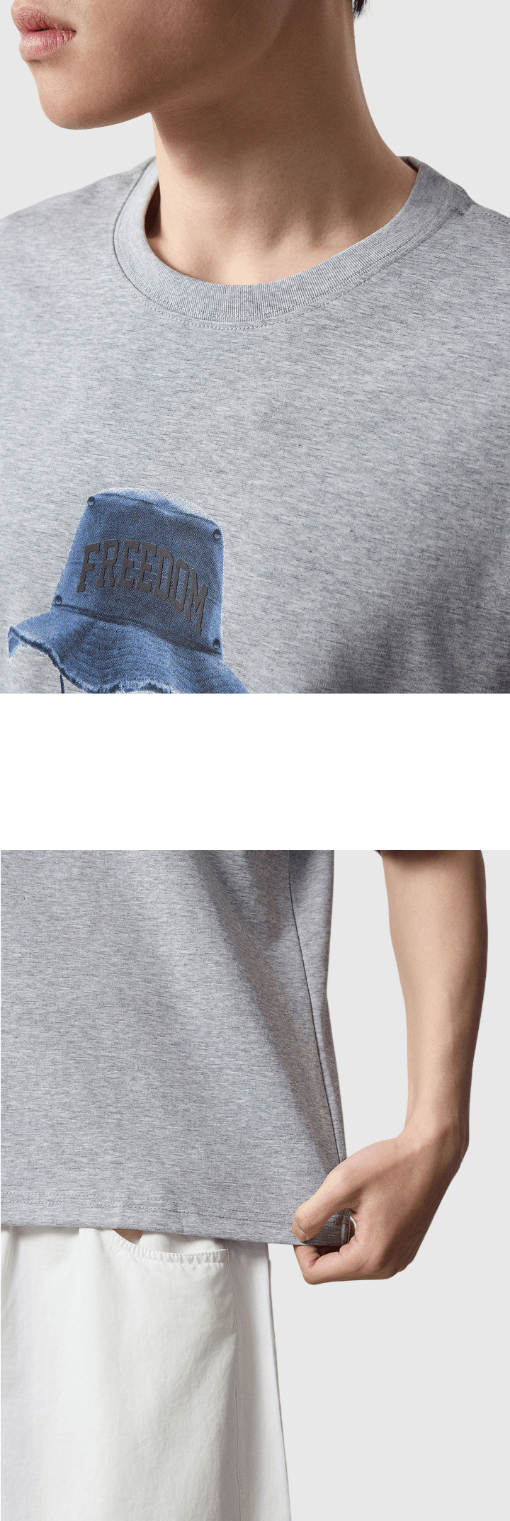 漁夫帽圖案文字印燙設計 短袖 T-Shirt [CBT-1335]