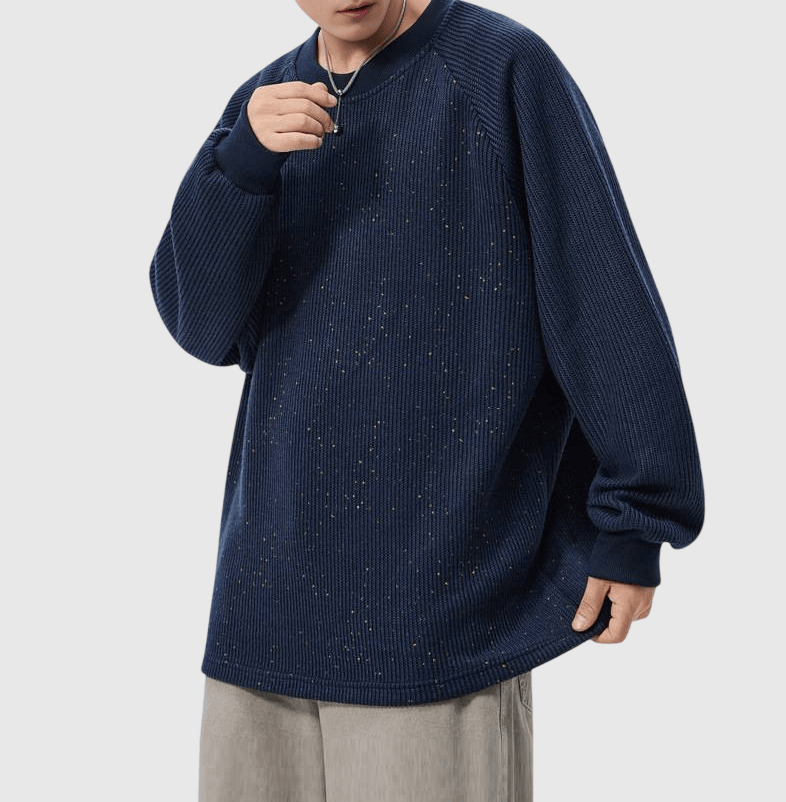 日系彩點紗紋理編織 長袖 T-Shirt [SBT-1472]