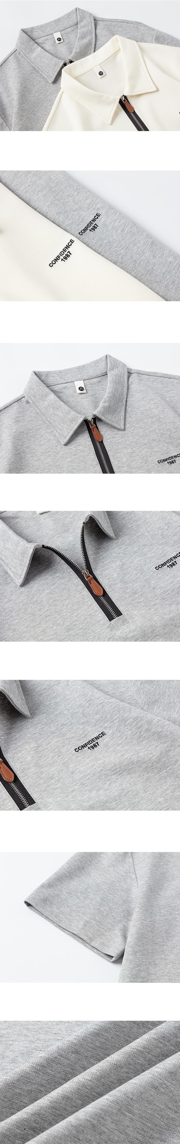 日系半拉鍊設計 短袖 POLO T-Shirt [SBT-1581]
