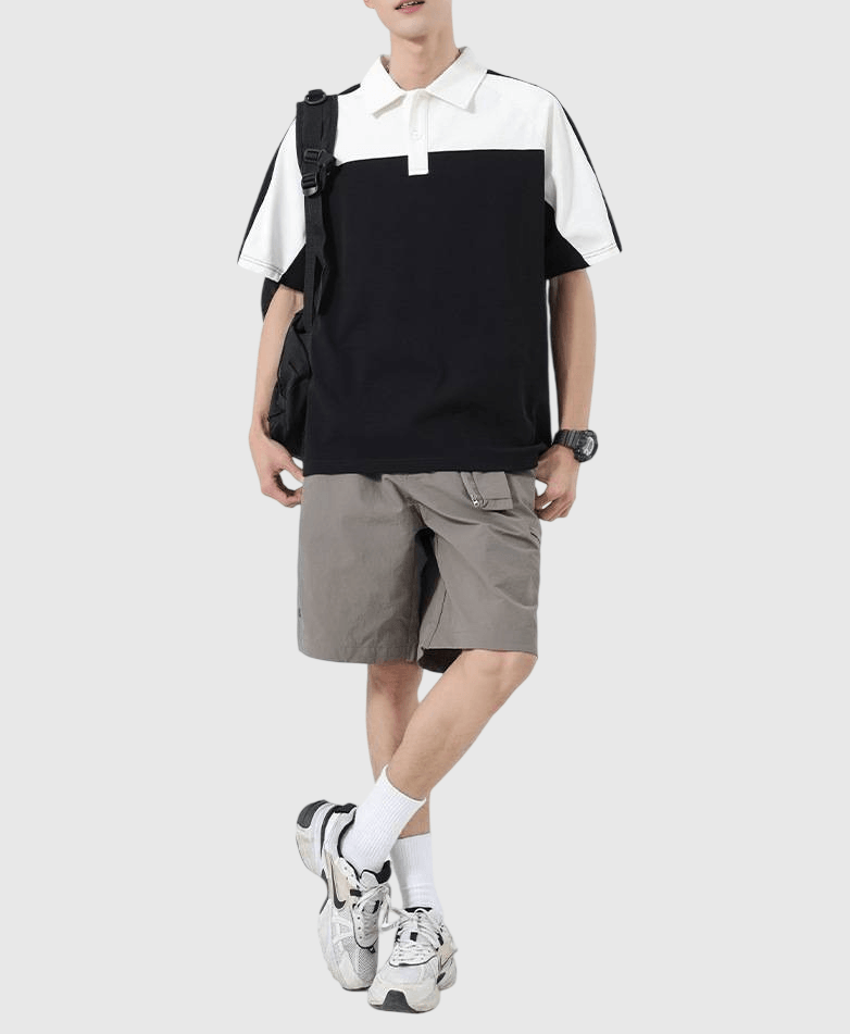 日系全身撞色色織工藝  短袖 POLO T-Shirt [SBT-1500]