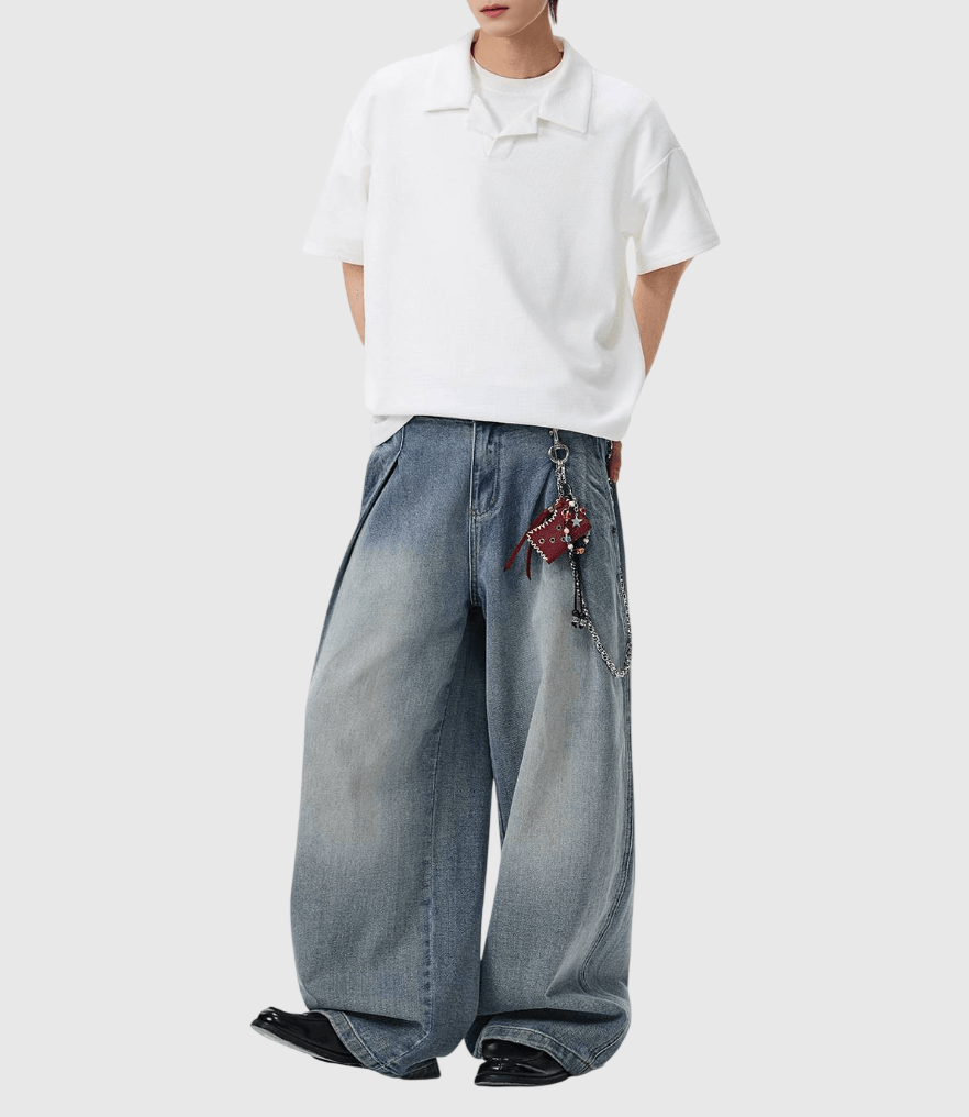 日系基礎格紋紋理  垂感透氣短袖 POLO T-Shirt [SBT-1526]