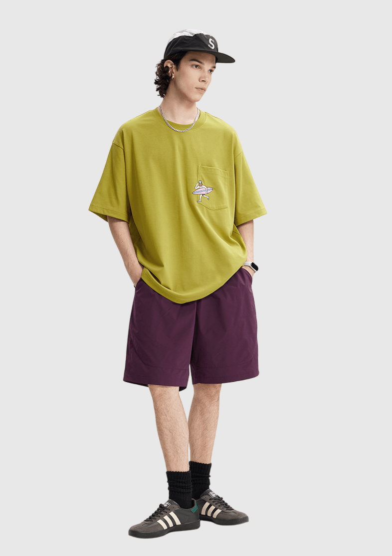 戶外運動圖案刺繡 短袖 T-Shirt [CBT-1268]