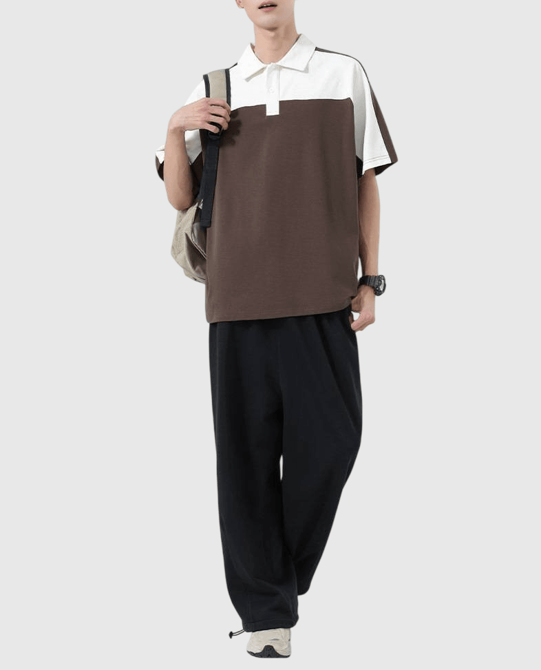 日系全身撞色色織工藝  短袖 POLO T-Shirt [SBT-1500]