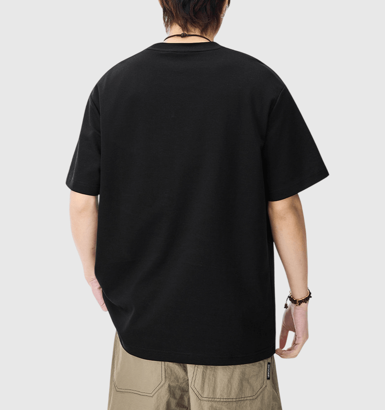 日系基礎前袋同色系文字刺繡 短袖 T-Shirt [SBT-1542]